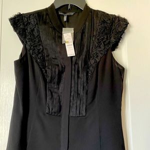 WHBM sheered mesh bib with cap sleeves. NWT